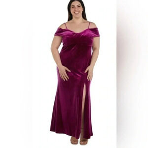 Nightway Stretch Velvet Evening Gown plus size 16w NWT